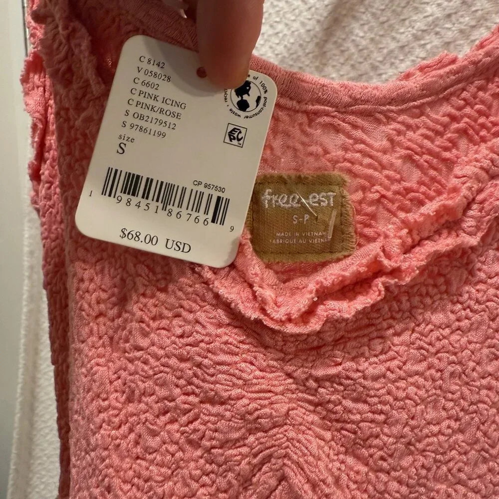 NWT Free People Alice Mini Dress in Pink Icing - Size S
